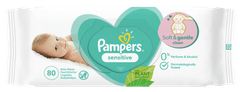 Pampers Sensitive Baby otroški čistilni robčki, 15 pakiranj = 1.200 robčkov