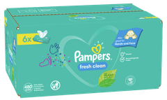 Pampers Fresh Clean otroški vlažilni robčki, 6x 80 kosov