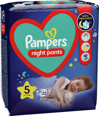 Night Pants hlačne plenice, velikost 5, 22 plenic, 12–17 kg