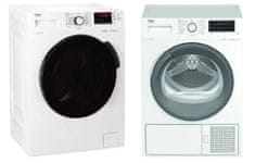 Beko pralni stroj WUE7612XST + sušilni stroj DF7414SX