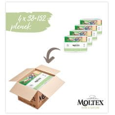 MOLTEX MOLTEX Pure Plenice & Nature Mini 3-6 kg - ekonomično pakirane (4 x 38 kos)
