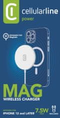 CellularLine MagSafe brezžični polnilec, 7,5 W, bel (MAGSFWIRELESSW)