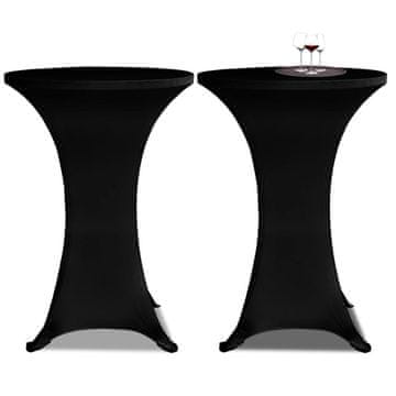Vidaxl vidaXL Barski prt Ø 80 cm črne barve z elastiko, 2 kosa.