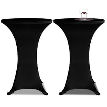 Vidaxl vidaXL Prt za barsko mizo Ø 60 cm črne barve z elastiko, 2 kosa.