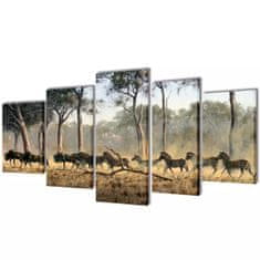 Vidaxl Set platen s printom zeber 100 x 50 cm