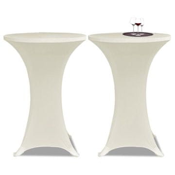 Vidaxl Prt za barsko mizo Ø 60 cm krem raztegnjen 2 kosa