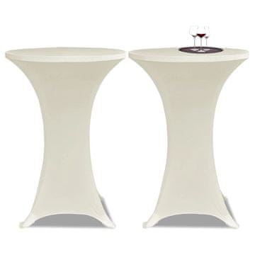 Vidaxl Prt za barsko mizo Ø 80 cm krem raztegnjen 2 kosa