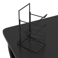 Greatstore Gaming miza z nogami ZZ-oblike črna 110x60x75 cm