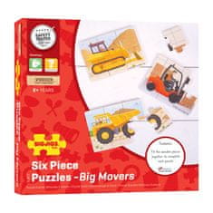 Bigjigs Toys Puzzle 3v1 Gradbeni stroji