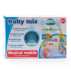 Baby Mix Vrtiljak nad otroško posteljico s svetlobnim projektorjem mint