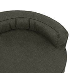 Vidaxl Ergonomska pasja postelja 75x53 cm videz platna temno siva