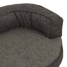 Vidaxl Ergonomska pasja postelja 90x64 cm videz platna flis temno siva