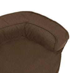 Greatstore Ergonomska pasja postelja 60x42 cm videz platna rjava