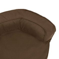 Vidaxl Ergonomska pasja postelja 60x42 cm videz platna rjava