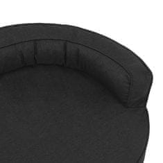 Greatstore Ergonomska pasja postelja 75x53 cm videz platna črna