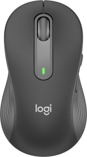 Logitech Signature M650 miška, velikost L, Bluetooth, za levičarje, grafitna barva (910-006239)