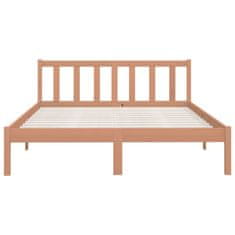 Vidaxl Posteljni okvir medeno rjav iz borovine 150x200 cm UK King