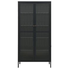 Vidaxl Razstavna omarica antracitna 90x40x180 cm jeklo in steklo