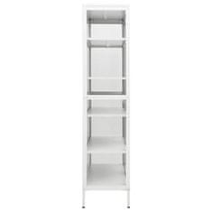 Vidaxl Razstavna omarica bela 90x40x180 cm jeklo in kaljeno steklo