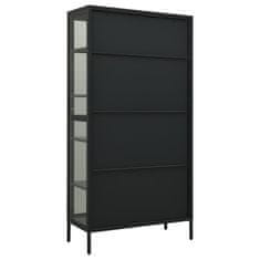 Vidaxl Razstavna omarica antracitna 90x40x180 cm jeklo in steklo