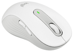 Logitech Signature M650 miška, velikost L, Bluetooth, za levičarje, bela (910-006240)