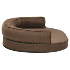Vidaxl Ergonomska pasja postelja 75x53 cm videz platna rjava