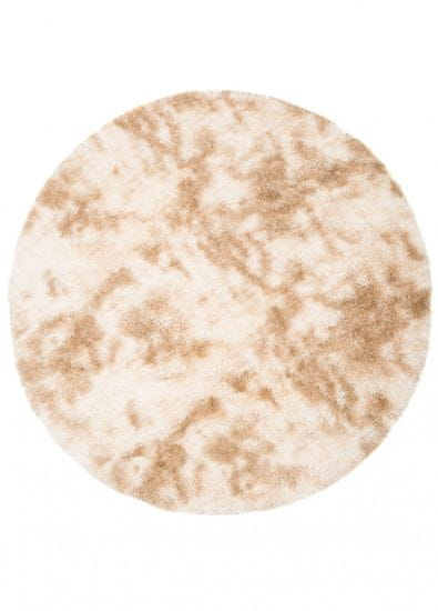 Chemex Svilena Preproga Mehak Debel Dlakavi Krog Mr-575 Dyed Bež Večbarvna