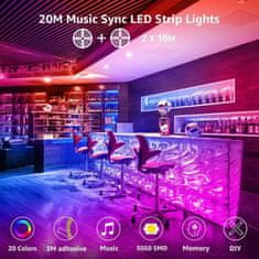 Lepro Set LED trak 20m RGB IP20 – 2x10m glasbeni