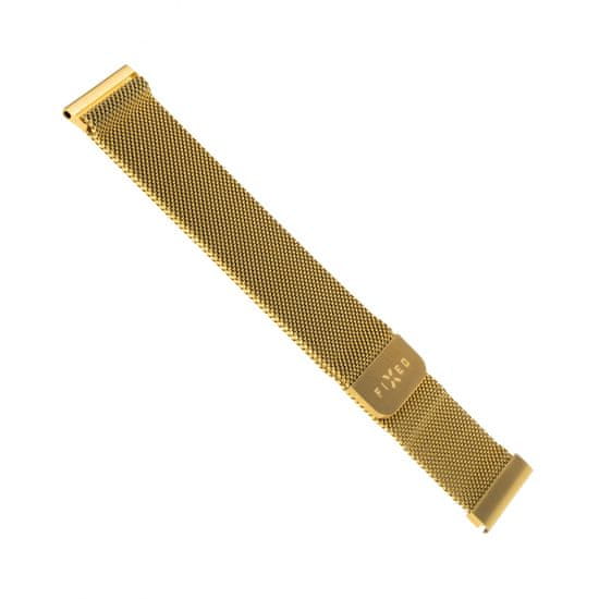 FIXED Mrežast pašček iz nerjavečega jekla Mesh Strap, širine 22 mm, za pametno uro FIXMEST-22MM-GD, zlat