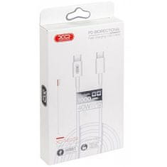 XO podatkovni kabel NB124 USB-C / USB-C, 1,0 m, 2,4A, bel