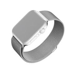 FIXED Mrežast pašček iz nerjavečega jekla Mesh Strap za pametno uro Apple Watch 42/44/45mm, srebrn (FIXMEST-434-SL)