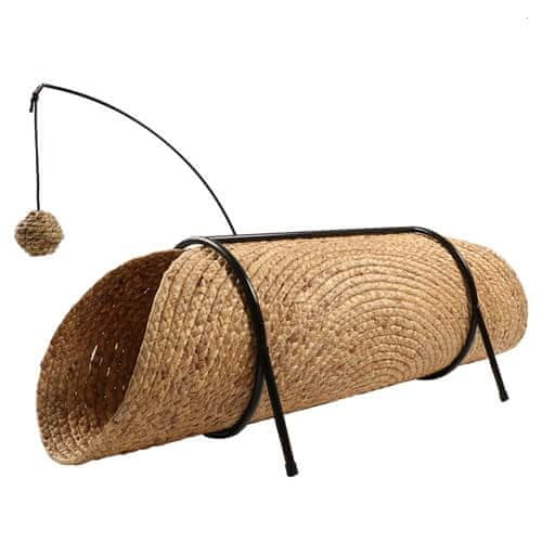 EBI D&D Igra tunel za mačke z žogo iz vodne hijacinte 80x36x25cm
