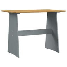 Greatstore Jedilna miza s klopjo medeno rjava in siva trdna borovina