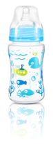 BABY ONO BABY-ONO Otroška steklenička proti kolik s širokim vratom modra