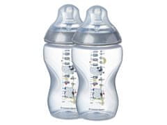 Tommee Tippee Otroška steklenička s slikami C2N, 2 kos 340 ml, 3m +