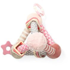 BABY ONO BABY-ONO - Poučna igrača na C obroču piramida roza 3m+