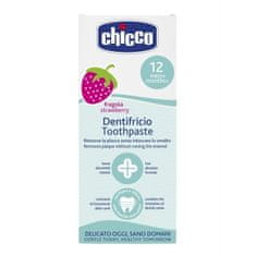 Chicco Chicco Fluoride zobna pasta z okusom jagode, 12m + 50ml