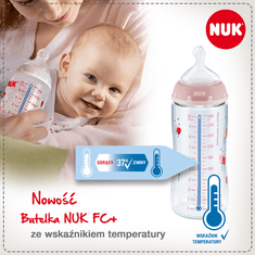 Nuk Nuk FC + steklenička za nadzor temperature 150 ml, roza