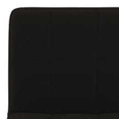 Greatstore Vrtljivi pisarniški stol, črne barve, oblazinjen z žametom