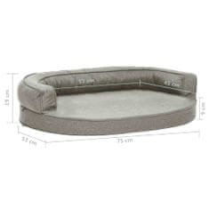 Greatstore Ergonomska pasja postelja 75x53 cm videz platna siva