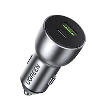 shumee USB in USB-C QC 3.0 PD 36W 3A avtopolnilec, siv