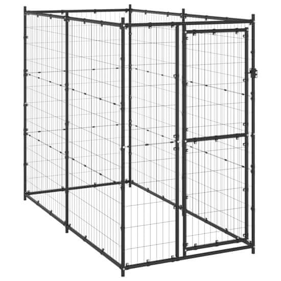 Vidaxl Zunanji pasji boks jeklo 110x220x180 cm