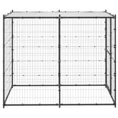 Vidaxl Zunanji pasji boks jeklo s streho 110x220x180 cm