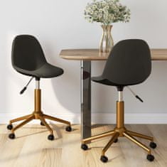 shumee Vrtljivi namizni stoli, 2 kosa, temno siva barva, oblazinjeni z žametom