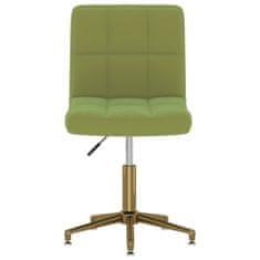 Vidaxl Vrtljivi pisarniški stol, svetlo zelene barve, oblazinjen z žametom