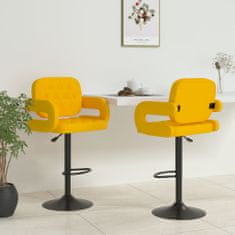 Greatstore Barski stolčki 2 kosa gorčično rumeno blago