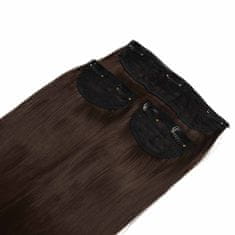 Vipbejba Sintetični clip-on lasni podaljški na 3 zavese, ravni, čokoladno rjavi F3