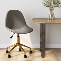 Greatstore Vrtljivi pisarniški stol, svetlo siv, oblazinjen z žametom