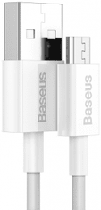 BASEUS CAMYS-02 podatkovni kabel, MicroUSB, 1 m, 2 A, hitro polnjenje, bel