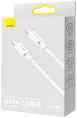 BASEUS Catys-B02 podatkovni kabel, Supirior Quick Charge, 100 W, USB-C, bel